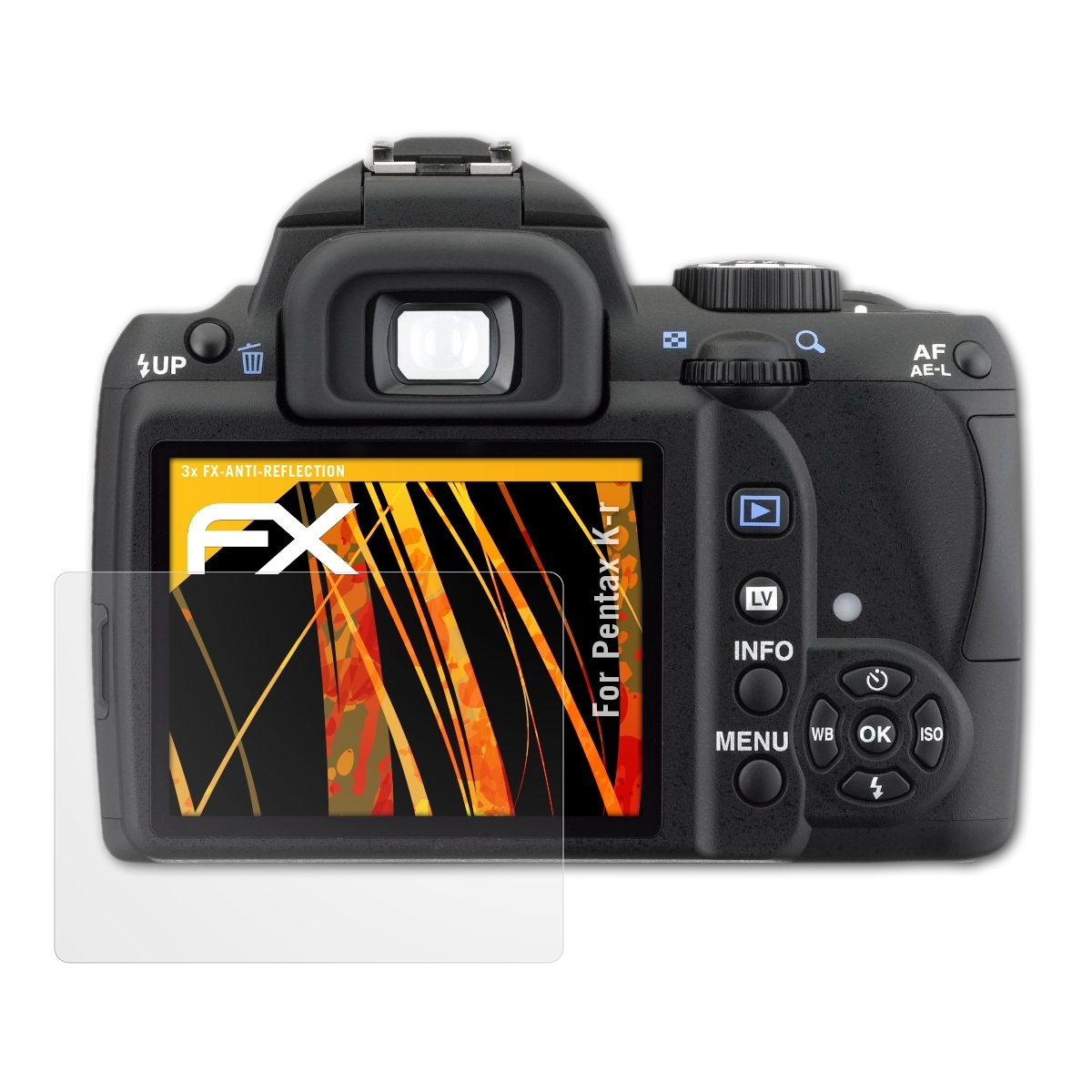 FX-Antireflex Displayschutz(für Pentax ATFOLIX K-r) 3x