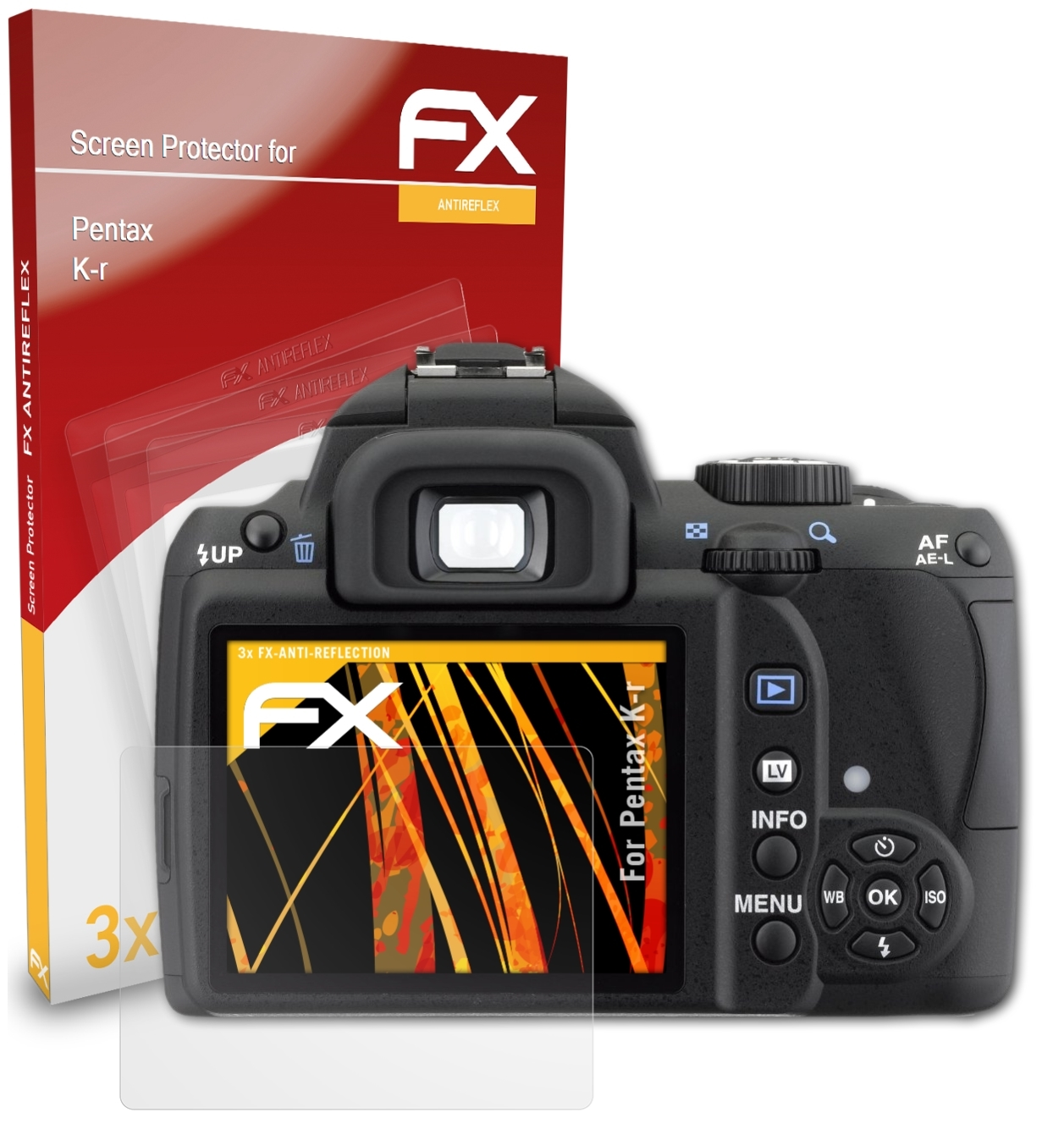 3x FX-Antireflex Displayschutz(für Pentax ATFOLIX K-r)