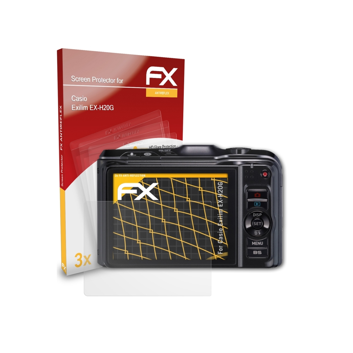 ATFOLIX 3x FX-Antireflex Displayschutz(für Casio Exilim EX-H20G)