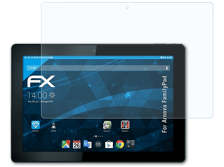 ATFOLIX 2x FX-Clear FamilyPad) Displayschutz(für Arnova