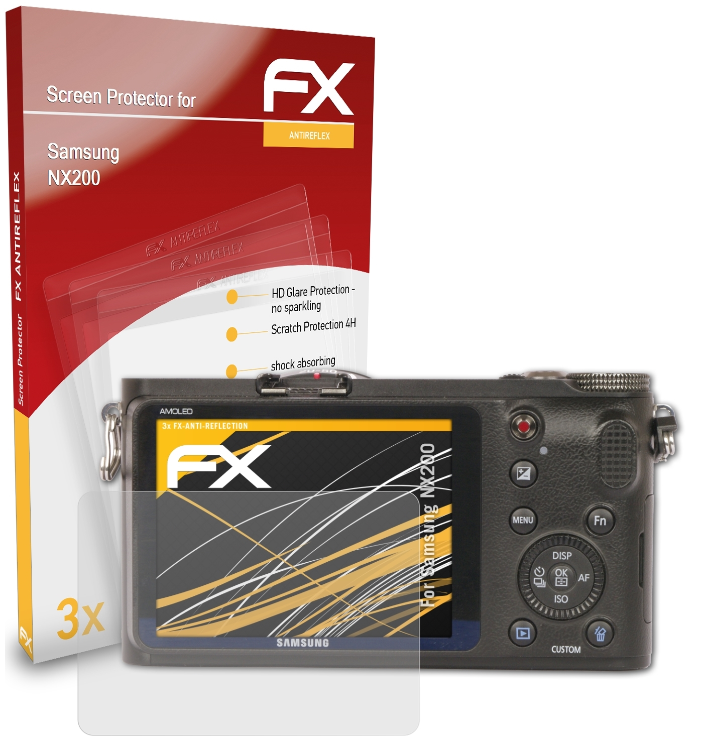 Displayschutz(für Samsung NX200) FX-Antireflex ATFOLIX 3x