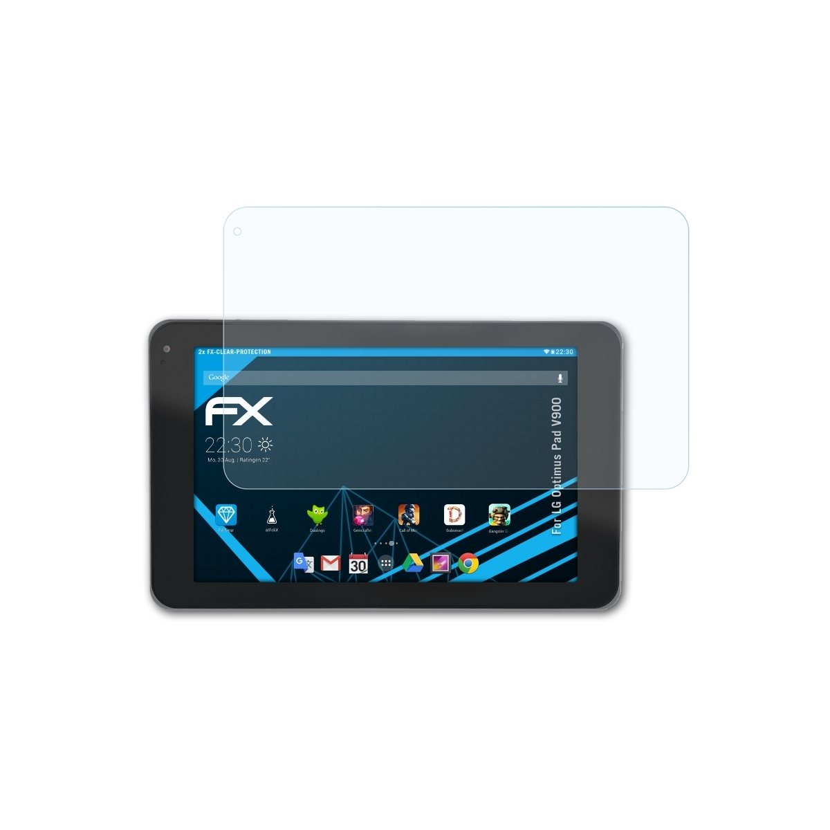 Displayschutz(für ATFOLIX Optimus LG (V900)) Pad 2x FX-Clear