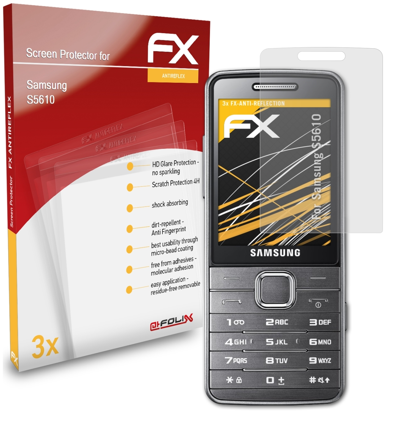 Displayschutz(für 3x Samsung FX-Antireflex ATFOLIX S5610)