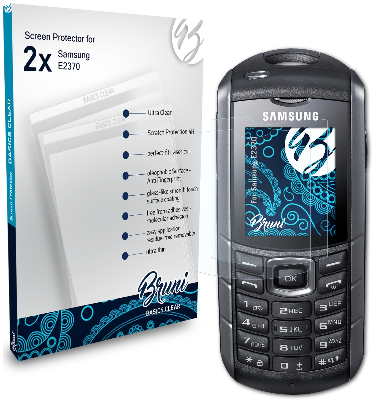Schutzfolie(für Basics-Clear BRUNI 2x Samsung E2370)