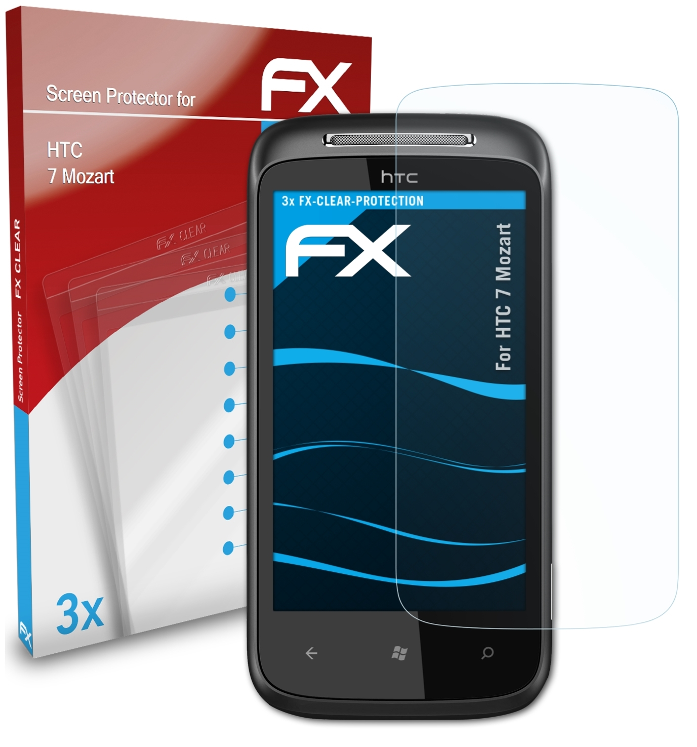 ATFOLIX 3x FX-Clear Displayschutz(für HTC 7 Mozart)