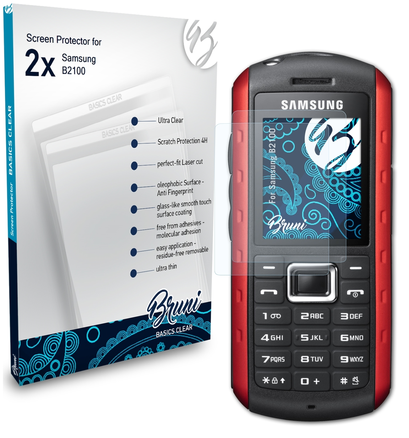 Samsung 2x B2100) Basics-Clear BRUNI Schutzfolie(für