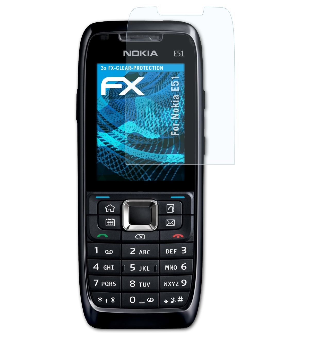 Nokia E51) FX-Clear Displayschutz(für 3x ATFOLIX