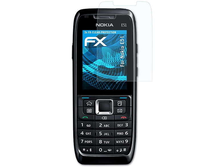 ATFOLIX 3x FX-Clear E51) Nokia Displayschutz(für