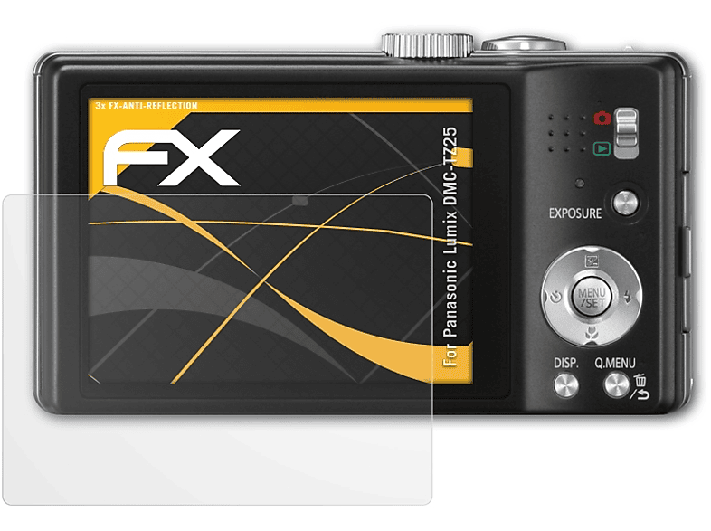 3x Displayschutz(für ATFOLIX DMC-TZ25) Panasonic Lumix FX-Antireflex