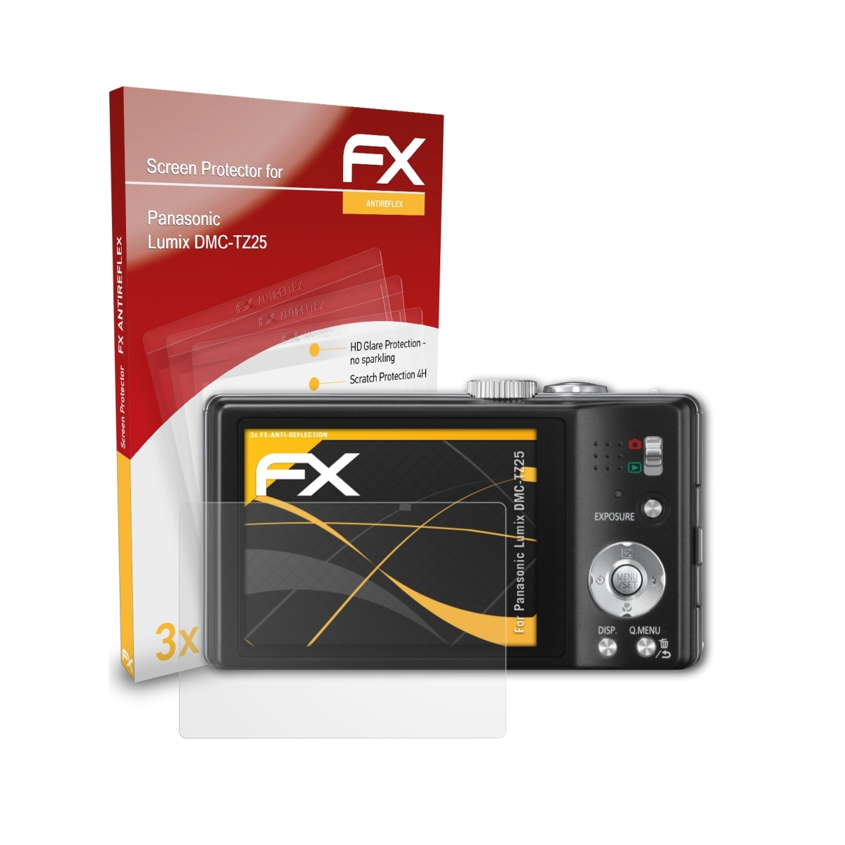 Displayschutz(für Panasonic FX-Antireflex DMC-TZ25) ATFOLIX 3x Lumix