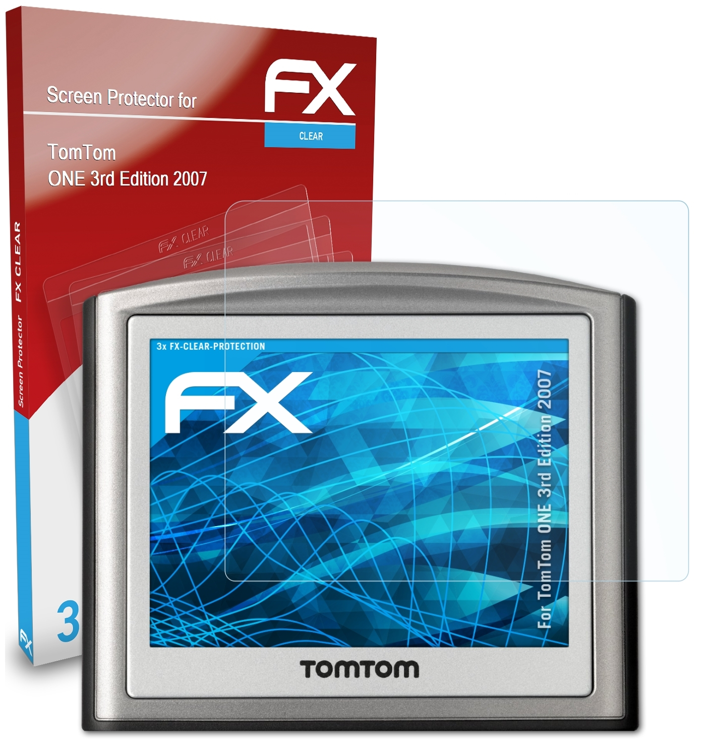 ATFOLIX 3x FX-Clear Displayschutz(für ONE TomTom Edition (2007)) 3rd