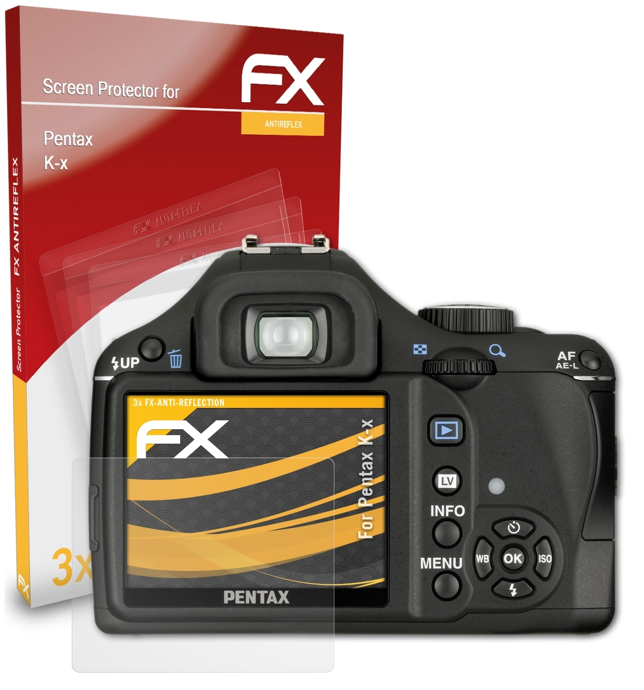 ATFOLIX 3x FX-Antireflex Pentax Displayschutz(für K-x)