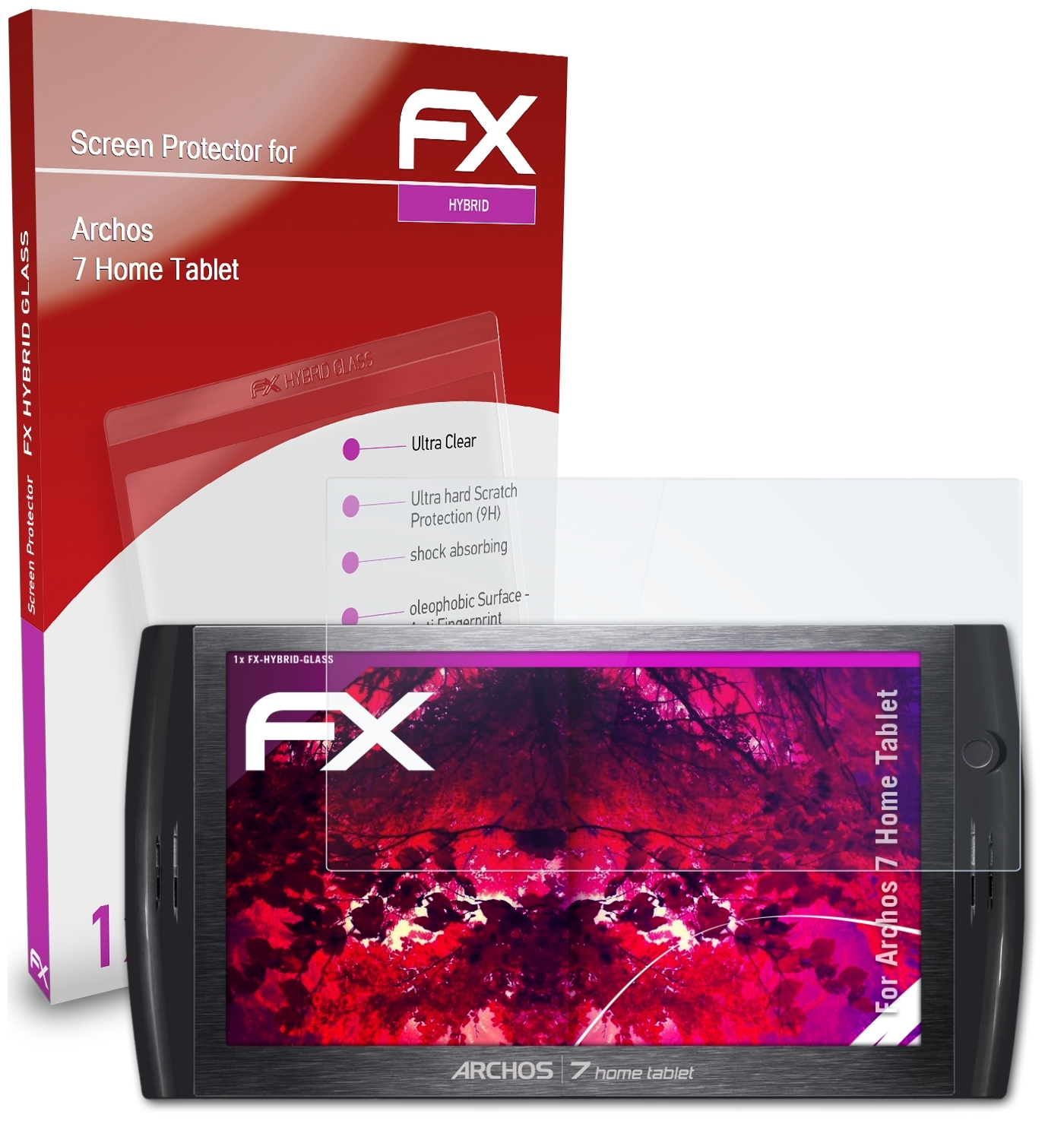ATFOLIX FX-Hybrid-Glass Schutzglas(für 7 Tablet) Archos Home