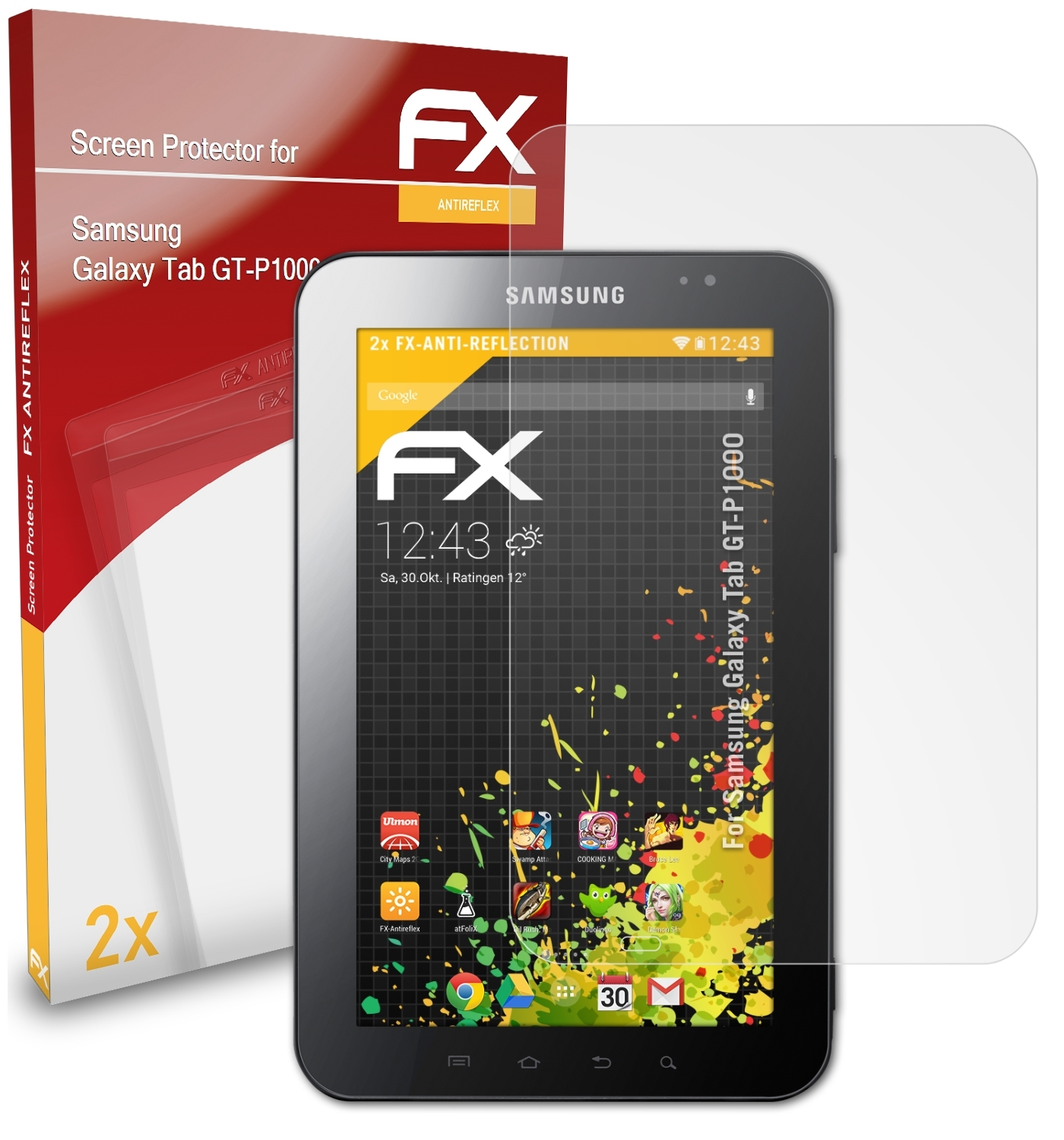 ATFOLIX 2x FX-Antireflex Displayschutz(für Samsung Tab (GT-P1000)) Galaxy