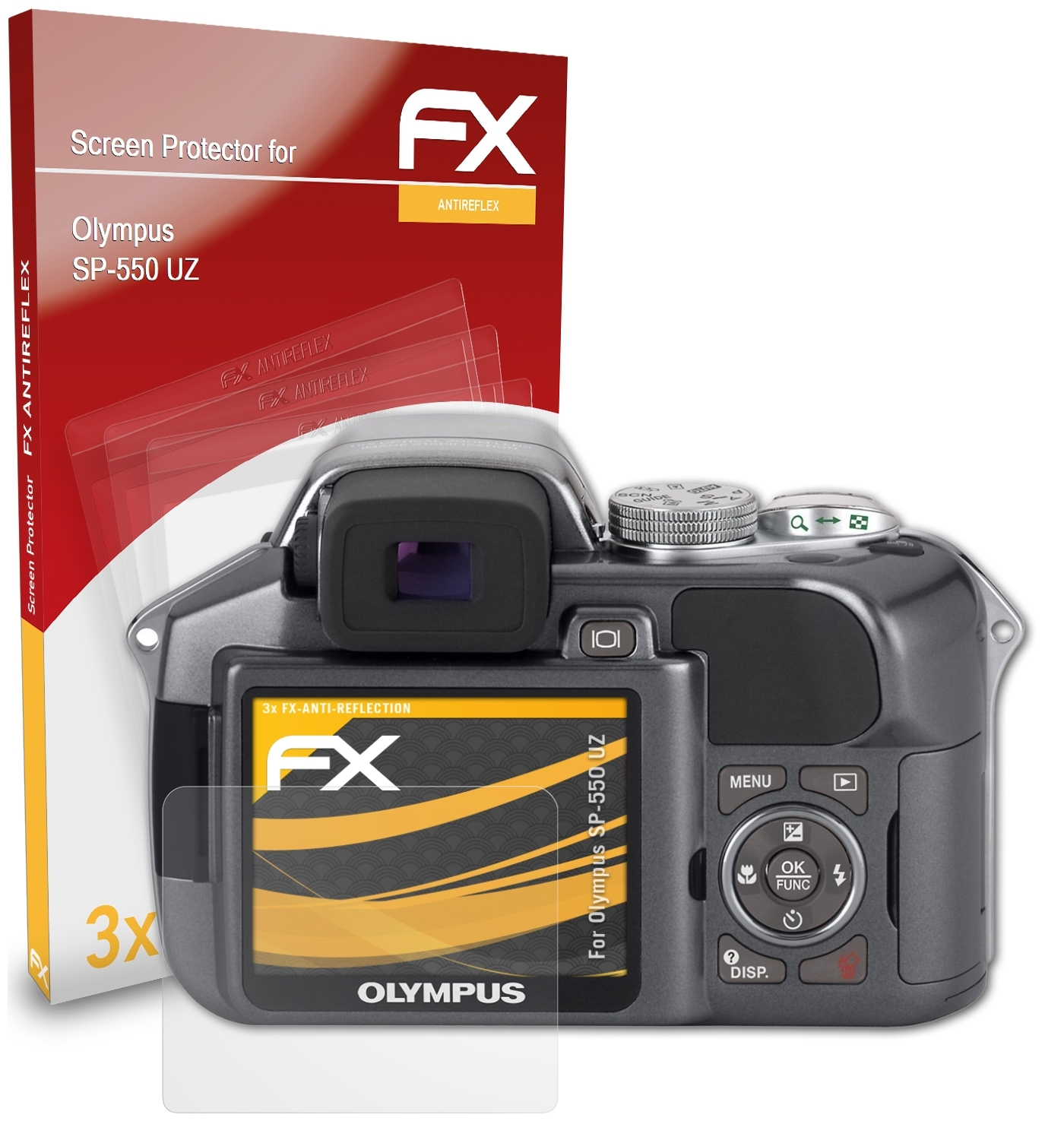 3x FX-Antireflex Olympus SP-550 ATFOLIX UZ) Displayschutz(für