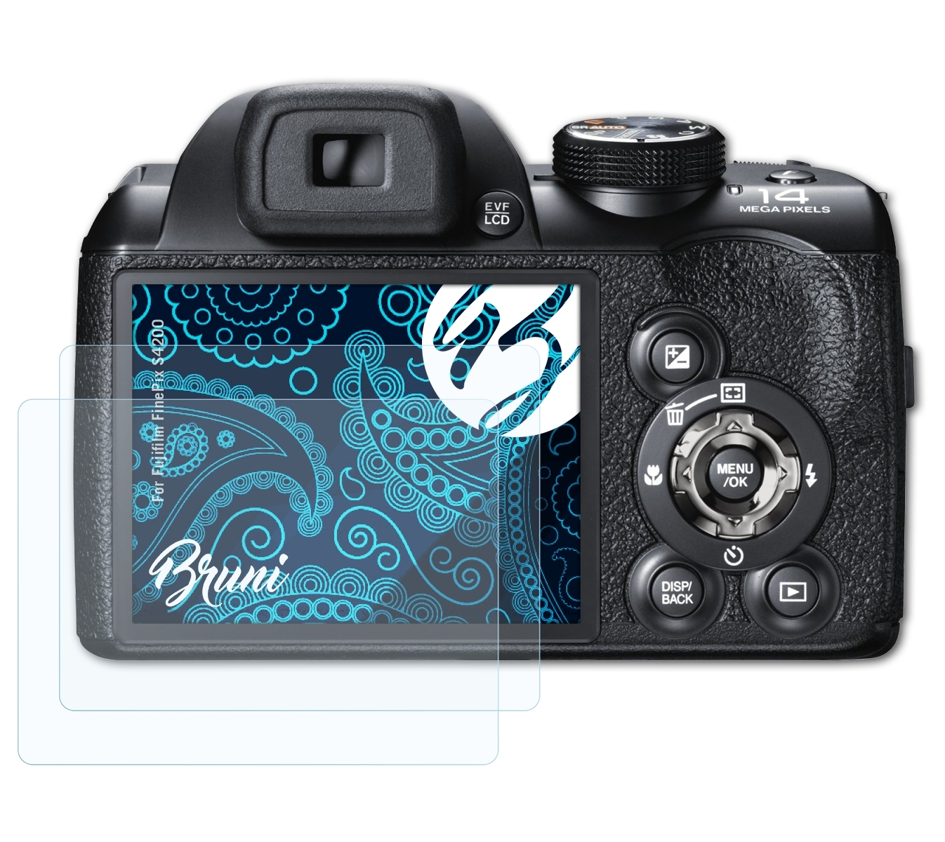 BRUNI 2x Basics-Clear Schutzfolie(für Fujifilm S4200) FinePix