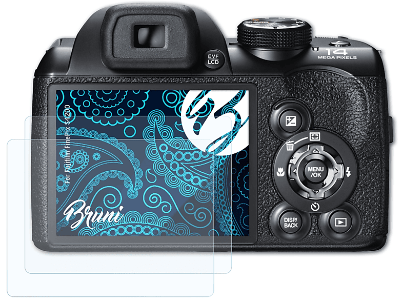 BRUNI 2x Basics-Clear Schutzfolie(für FinePix Fujifilm S4200)