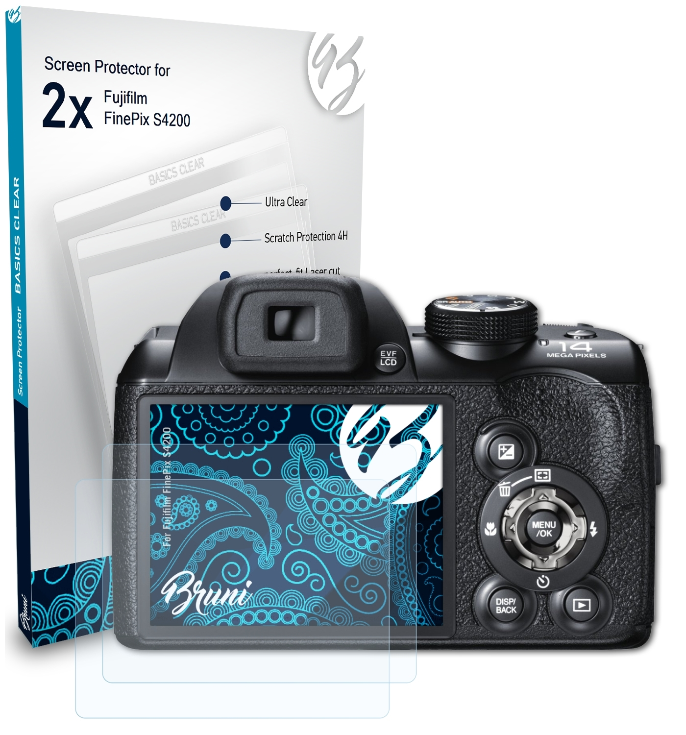 BRUNI Fujifilm 2x Basics-Clear S4200) Schutzfolie(für FinePix