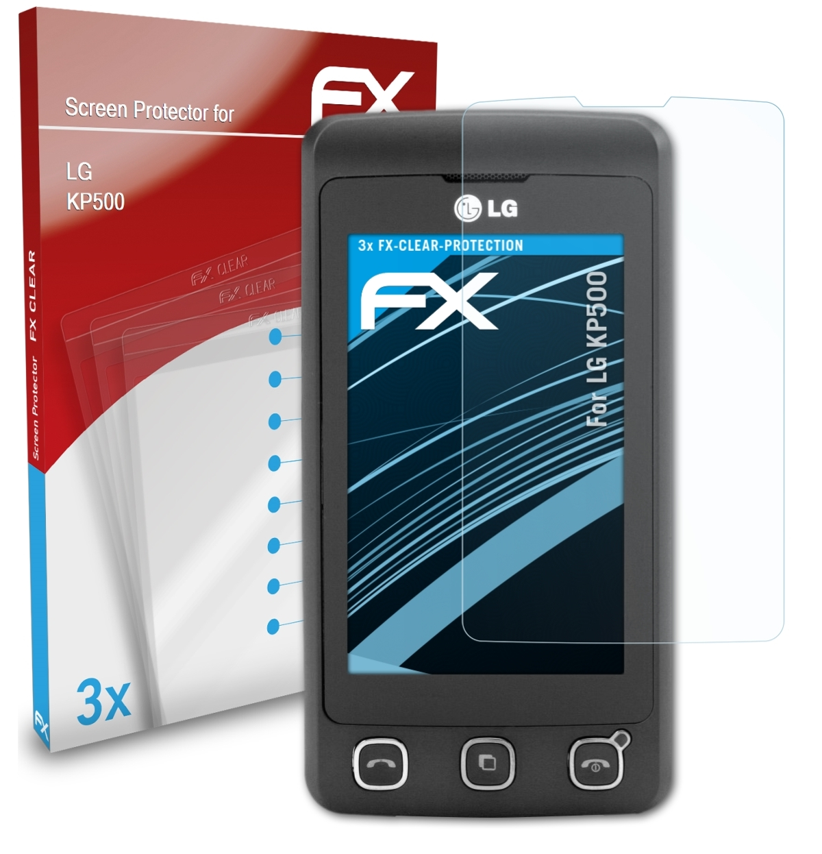 ATFOLIX 3x FX-Clear Displayschutz(für LG KP500)