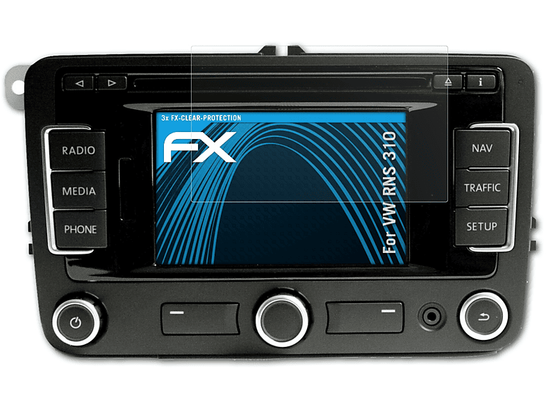 ATFOLIX 3x FX-Clear Displayschutz(für VW RNS 310)