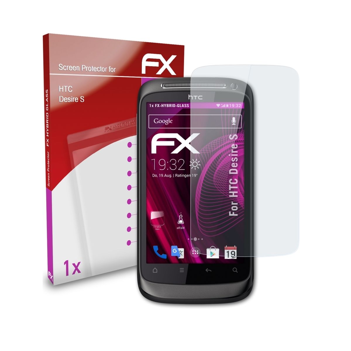 Desire S) HTC ATFOLIX Schutzglas(für FX-Hybrid-Glass