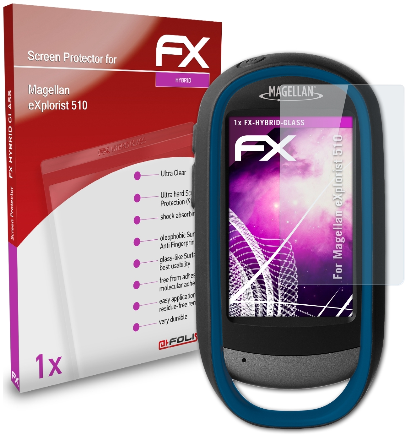 FX-Hybrid-Glass 510) Schutzglas(für Magellan eXplorist ATFOLIX