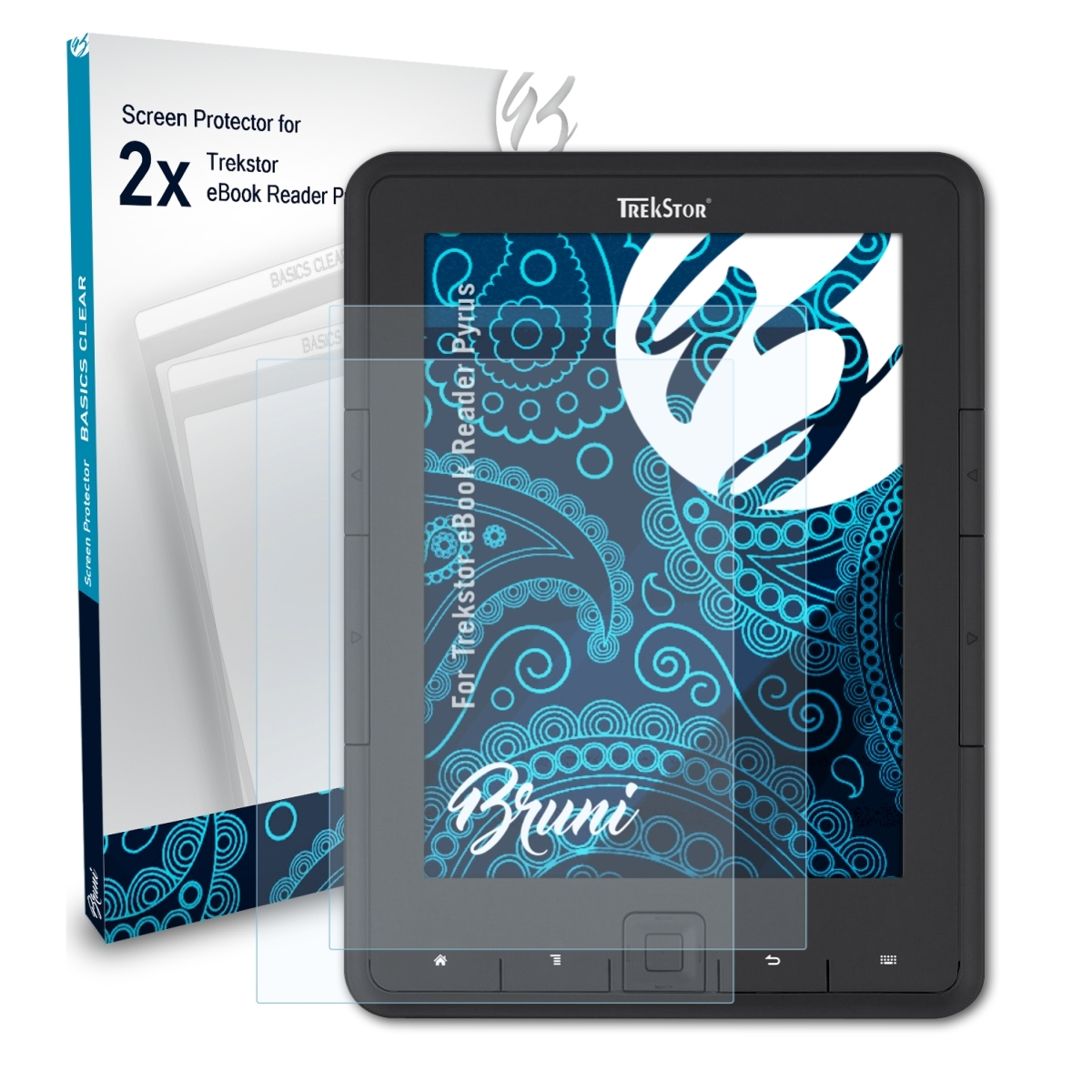 BRUNI 2x Basics-Clear Reader Pyrus) eBook Trekstor Schutzfolie(für