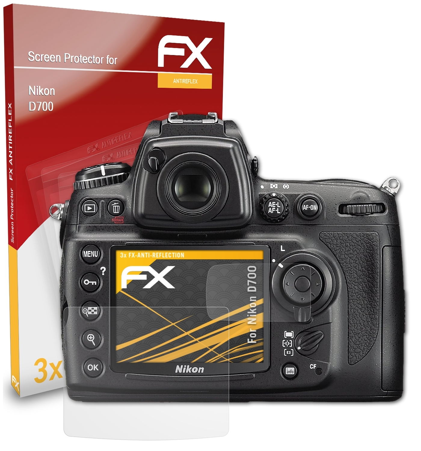 D700) FX-Antireflex ATFOLIX Nikon Displayschutz(für 3x