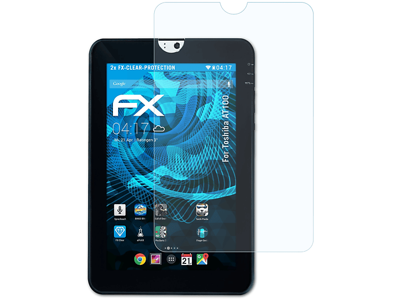 ATFOLIX 2x FX-Clear Displayschutz(für Toshiba AT100)