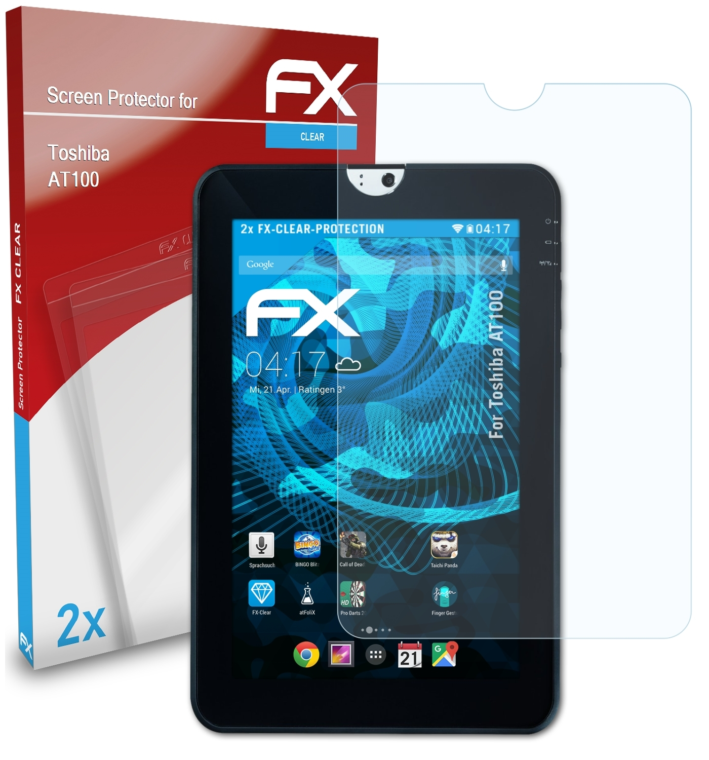 FX-Clear AT100) ATFOLIX 2x Displayschutz(für Toshiba