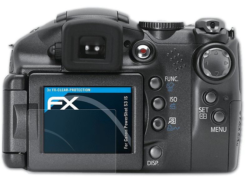 ATFOLIX 3x FX-Clear S3 Canon Displayschutz(für IS) PowerShot