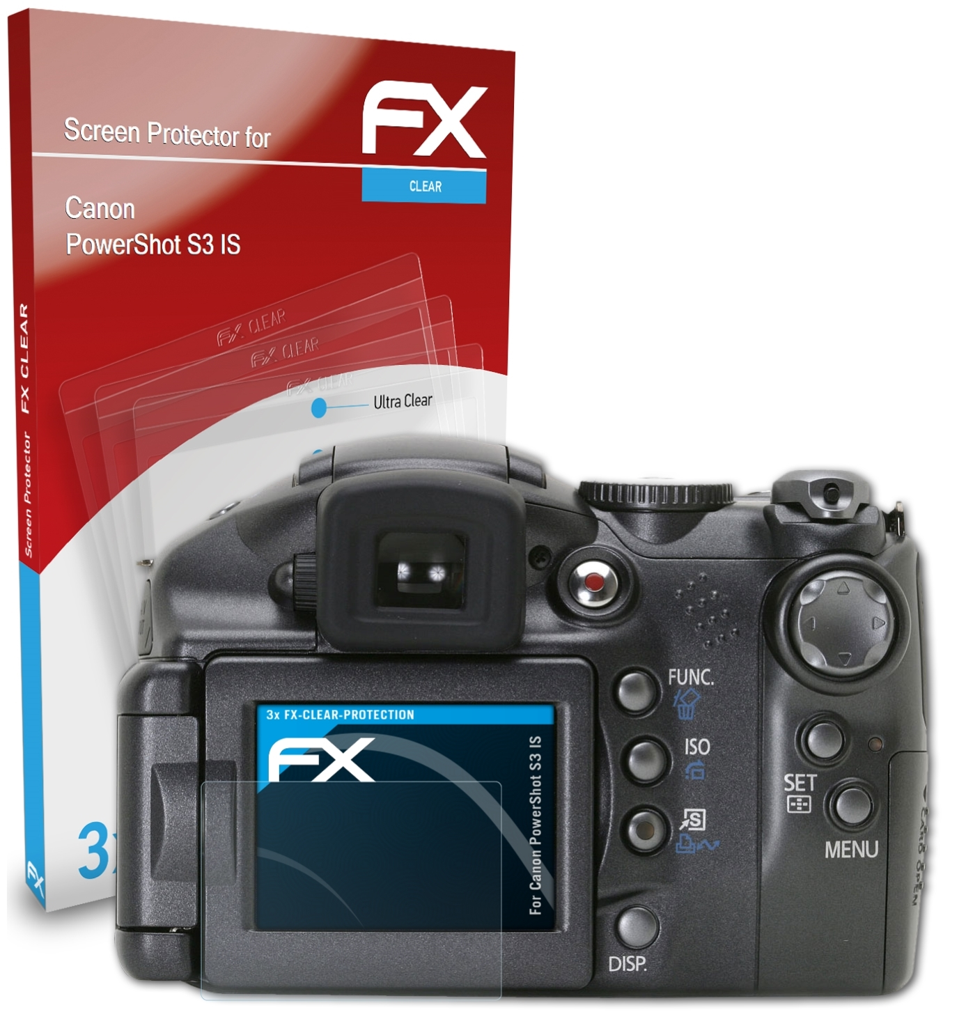 ATFOLIX 3x FX-Clear IS) PowerShot Displayschutz(für Canon S3