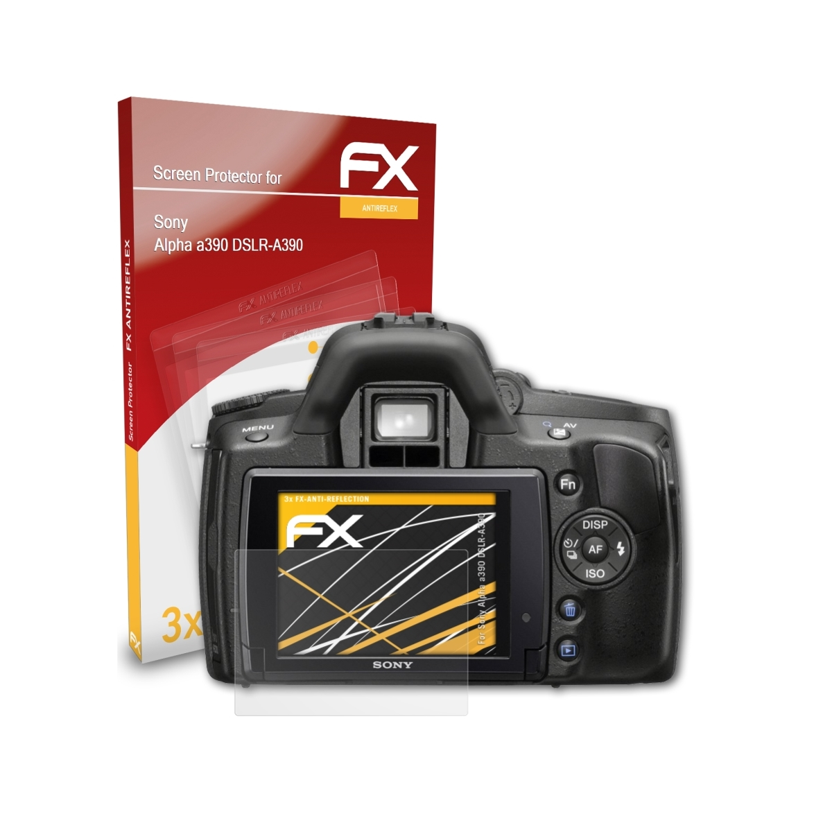 ATFOLIX 3x FX-Antireflex Displayschutz(für (DSLR-A390)) Alpha Sony a390