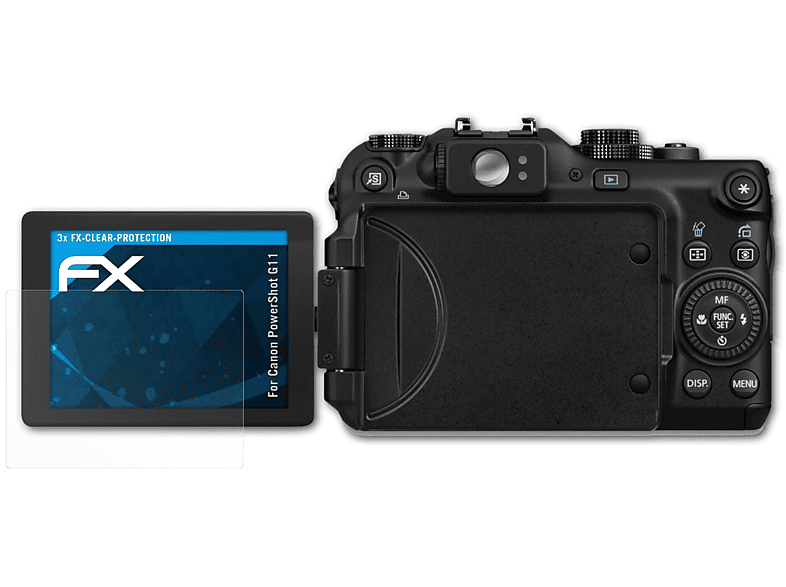 ATFOLIX PowerShot FX-Clear G11) 3x Displayschutz(für Canon