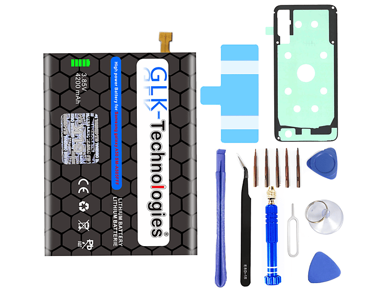 Battery Kit A50 Ersatz Akku | Samsung A505F Smartphone Lithium-Ionen-Akku Set GLK-TECHNOLOGIES A305F A205F Akku A30 inkl. EB-BA505ABU für Galaxy A20 Werkzeug