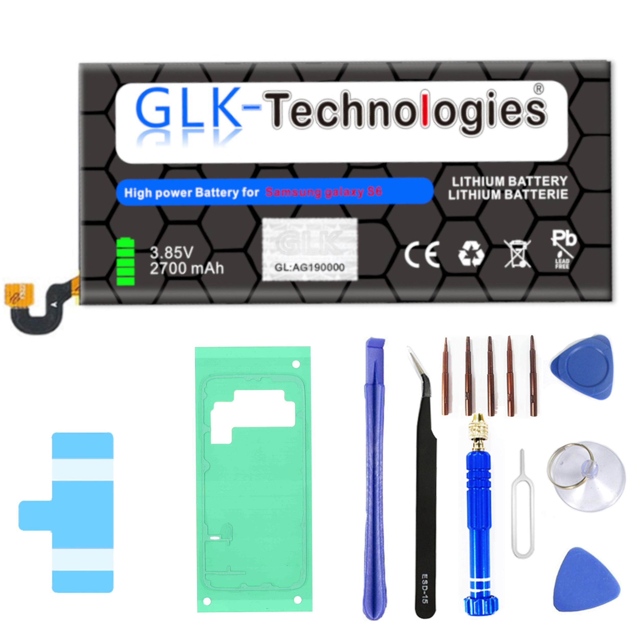 GLK-TECHNOLOGIES Akku für Samsung Galaxy Set Ersatz EB-BG920ABE Battery | SM-G920F S6 | mAh Werkzeug / Akku | inkl. Akku 2700 Smartphone Lithium-Ionen-Akku