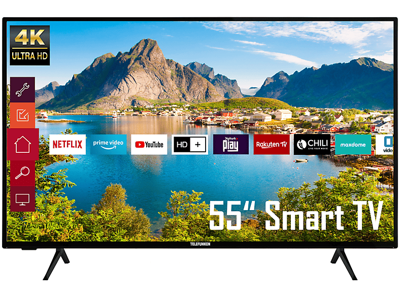 TELEFUNKEN XU55K700 LED TV (Flat, 55 Zoll / 139 cm, UHD 4K, SMART TV