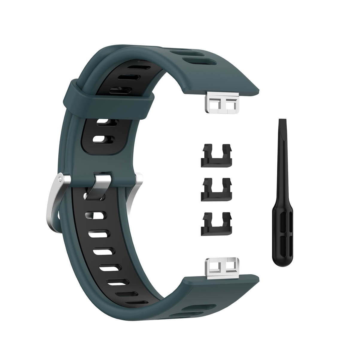 Armband mit schwarzen und grünen Akzenten.