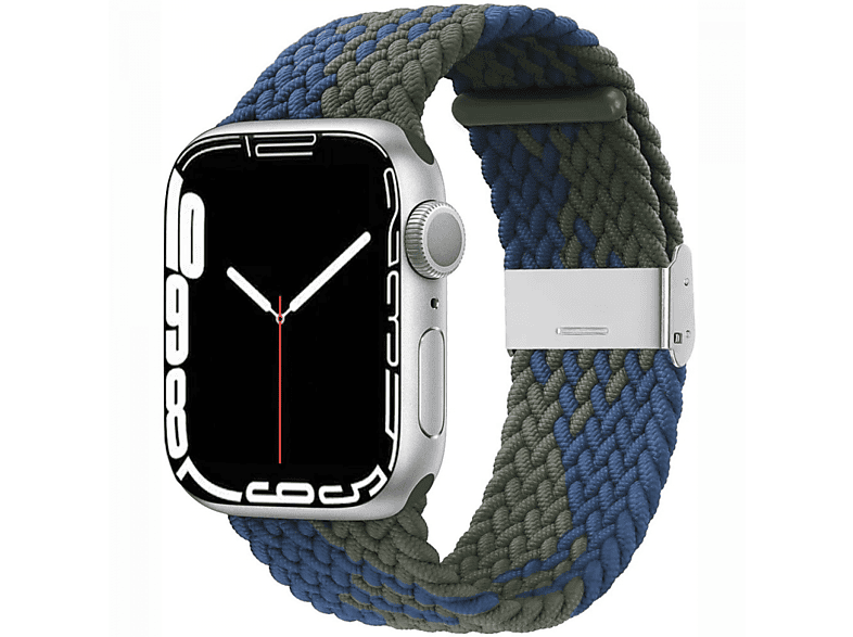 CASEONLINE Watch 45mm, Sportarmband, Apple, 7 Braided, Blaugrün