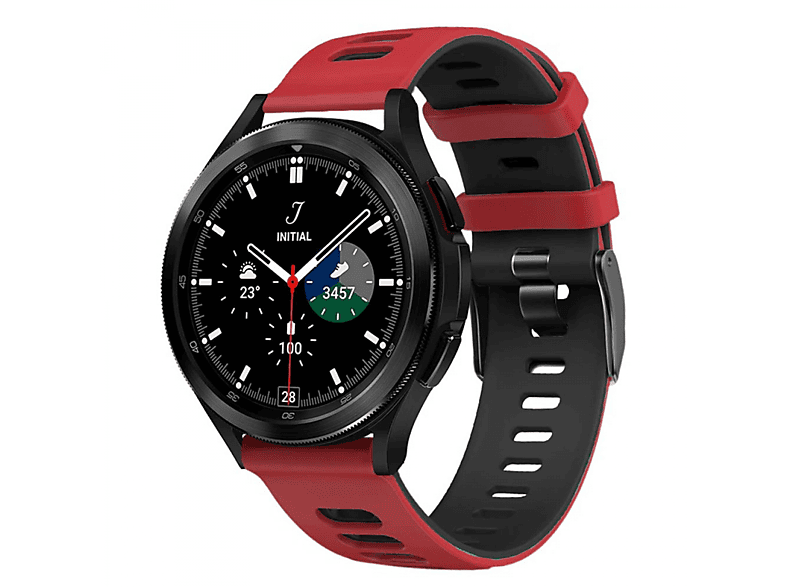 Galaxy 5 CASEONLINE Watch Garmin, Smartband, (45mm), Twin, Pro Rot/Schwarz