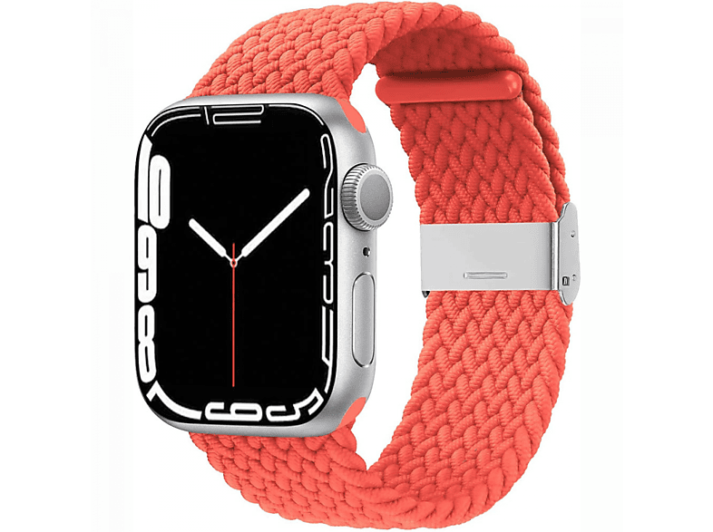 CASEONLINE Braided, Sportarmband, Red Watch Apple, 45mm, 7