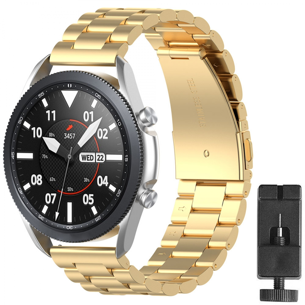 Multicolor Edelstahl, CASEONLINE Watch (41mm), Samsung, 3 Galaxy Smartband,