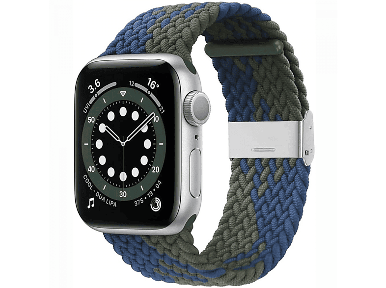 CASEONLINE Braided, Sportarmband, Apple, Blaugrün Watch 6 40mm