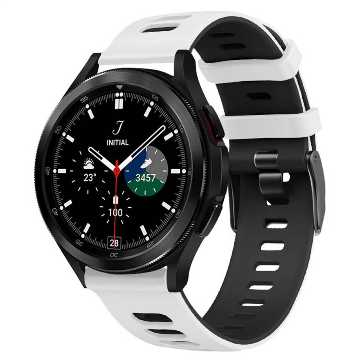 Weiß/Schwarz Watch Galaxy Pro 5 Garmin, (45mm), Twin, CASEONLINE Smartband,