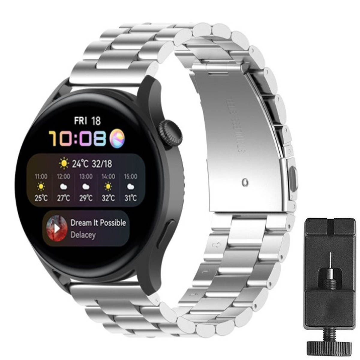 CASEONLINE Edelstahl, Smartband, Huawei, Multicolor Watch 3