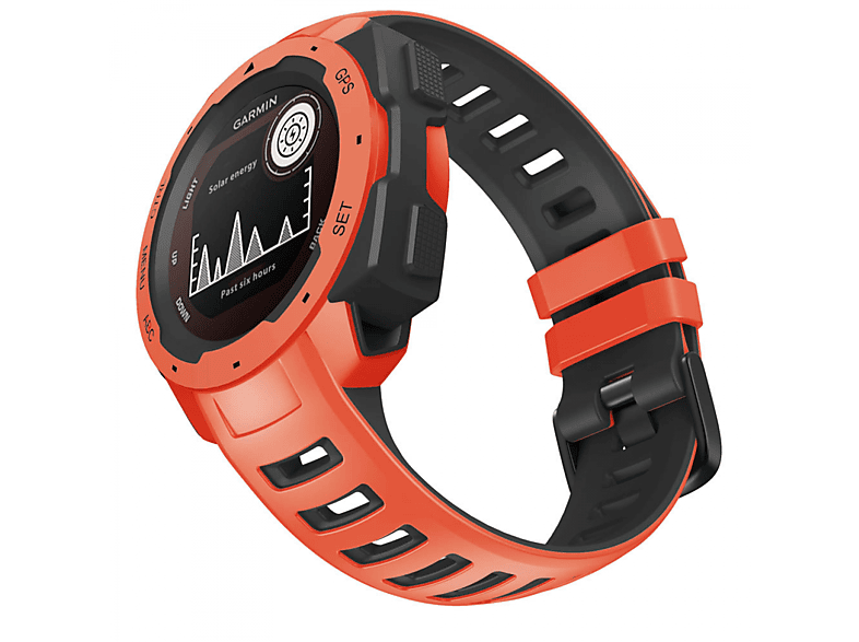 2, Orange/Schwarz CASEONLINE Instinct Garmin, Smartband, Twin,