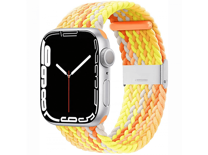 CASEONLINE Braided, Sportarmband, Apple, Watch 7 45mm, Gradient orange | Armbänder passend für Apple Watch