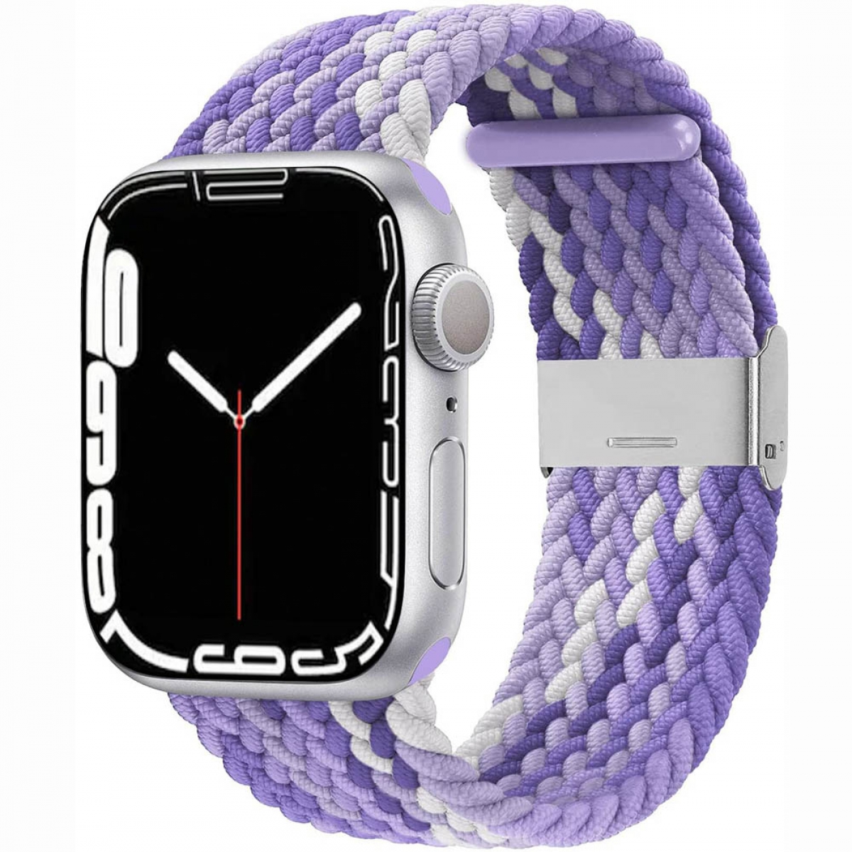 CASEONLINE Braided, Sportarmband, Apple, Watch 7 purple Gradient 45mm