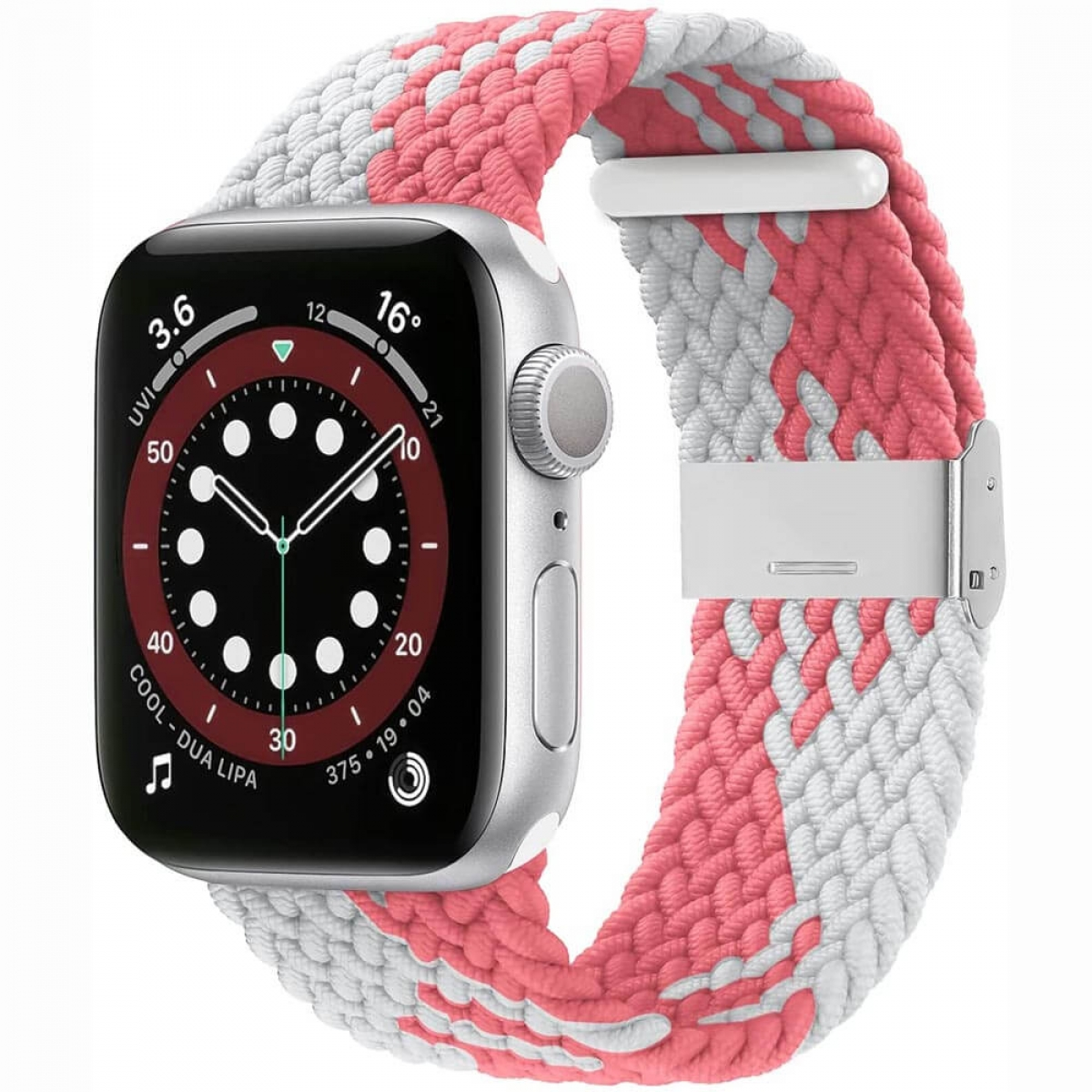 CASEONLINE Braided, Pink/Weiß 40mm, Sportarmband, 6 Watch Apple