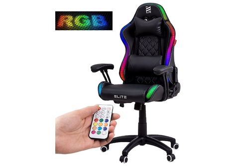 ELITE PULSE Gaming Stuhl, Schwarz/Weiß RGB